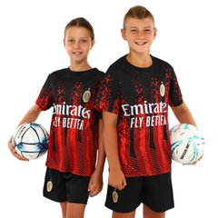 Форма футбольная детская с символикой футбольного клуба AC MILAN домашняя 2024 Zelart CO-7192 размер XS-22, рост 116 цвет красный-черный