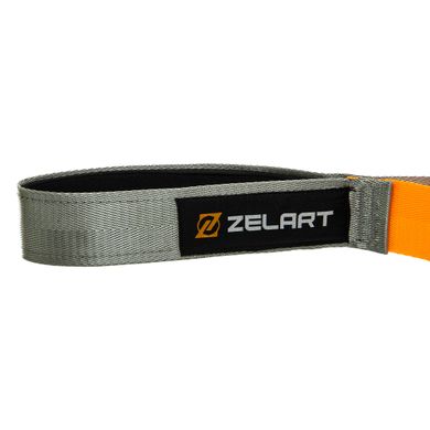 Лента стропа с петлями для растяжки Stretch Strap Zelart FI-6666 10 петель серый-оранжевый