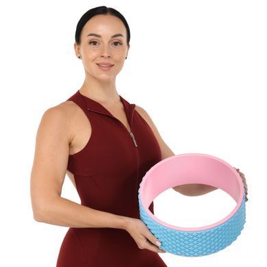Колесо для йоги масажне Zelart Fit Wheel Yoga FI-2438 блакитний-рожевий