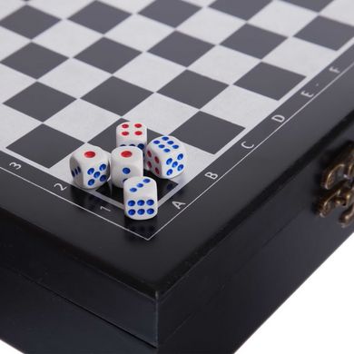 Шахматы, покер 2 в 1 деревянные 24 x 24 см черные W2624