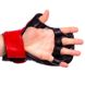 Перчатки гибридные для единоборств ММА кожаные черно-красные TWINS GGL-1, L