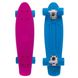 Скейт Пенни борд пластиковый RUBBER SOFT TWIN FISH 56 см SK-410, Розово-голубой