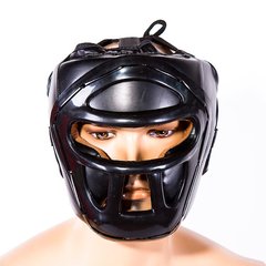 Боксерский шлем с маской черный VENUM VM-5010