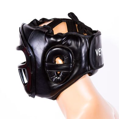 Боксерский шлем с маской черный VENUM VM-5010