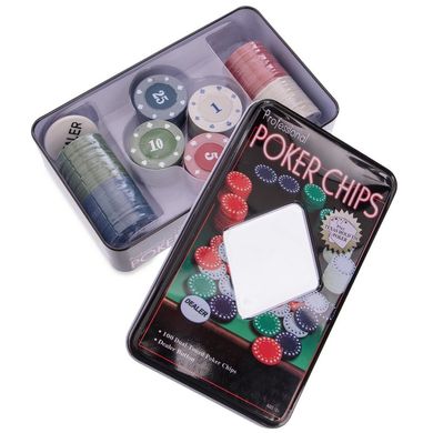 Фишки для покера 100фишек в металлической коробке IG-1102110