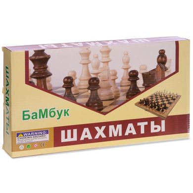 Шахматы, шашки, нарды 3 в 1 бамбуковые 341-162