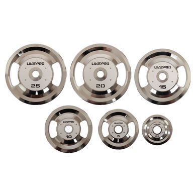 Блины диски стальные 2 Handle металлическая втулка LiveUp LP8338-20 &oslash;51мм 20кг серый