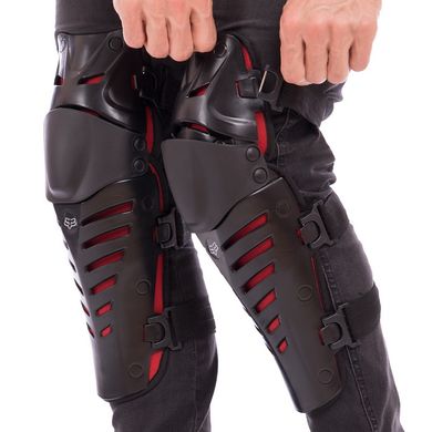 Защитные наколенники для мотоциклиста 2шт FOX L-XL черно-красные M-4553, Универсальный