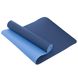 Коврик для фитнеса и йоги TPE+TC 6мм двухслойный SP-Planeta FI-3046, Синий-голубой
