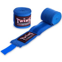 Бинты боксерские TWINS 4 метра хлопок с эластаном 005-4, Синий