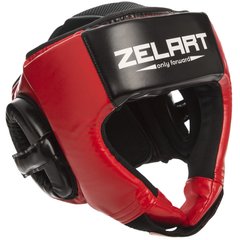 Шлем боксерский открытый красный PU ZELART BO-1386