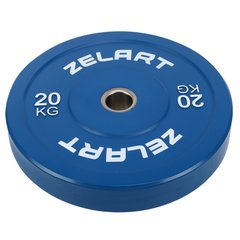 Бамперные диски резиновые Zelart TA-7797-20 50.6±0.2мм 20кг синий