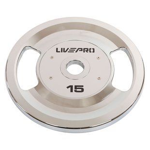 Блины диски стальные 2 Handle металлическая втулка LiveUp LP8338-15 &oslash;51мм 15кг серый