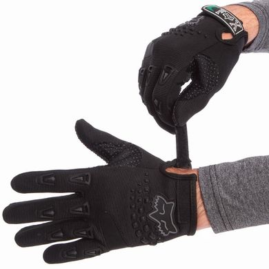 Кроссовые перчатки текстильные FOX черные BC-4641, L