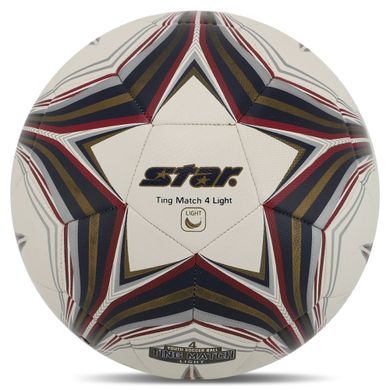 Мяч футбольный гибридная сшивка STAR TING MATCH 4 LIGHT HYBRID SB3144L цвет белый-золотой