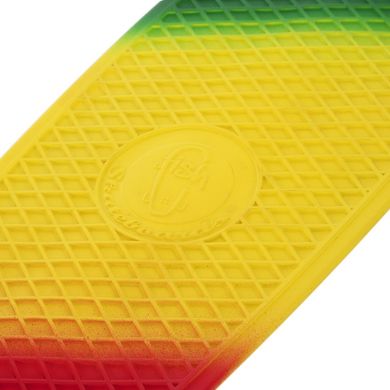 Скейтборд пластиковый Penny FISH COLOR 56 см полосатая дека SK-402-11, Жёлтый
