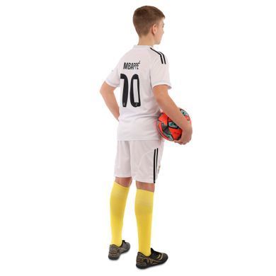 Форма футбольная детская с символикой футбольного клуба REAL MADRID MBAPPE 10 домашняя 2026 Zelart CO-7339 размер 20, рост 125-130 цвет белый