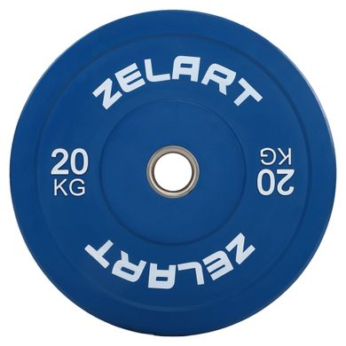 Бамперные диски резиновые Zelart TA-7797-20 50.6±0.2мм 20кг синий