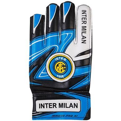 Футбольные перчатки (вратарские) Latex Foam INTERMILAN голубые GGLF-IM, 9