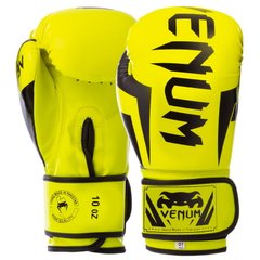 Перчатки для бокса VENUM ELITE FLEX на липучке желтые BO-5338, 12 унций