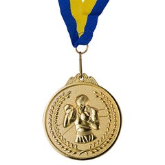 Медаль спортивная "Бокс" d=65 мм 354, 1 место (золото)