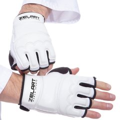 Перчатки для тхэквондо Zelart белые BO-2016-W, L