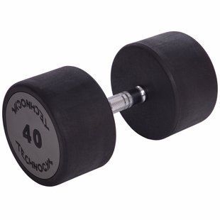 Гантель цельная профессиональная с полиуретановым покрытием TECHNOGYM LN-1254-40 1шт 40кг черный-серый
