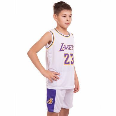Форма баскетбольная детская NBA клуб Los Angeles Lakers 23 BA-0563 размер XL цвет белый-фиолетовый