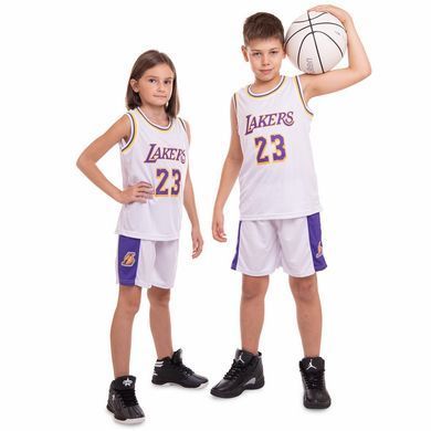 Форма баскетбольная детская NBA клуб Los Angeles Lakers 23 BA-0563 размер XL цвет белый-фиолетовый