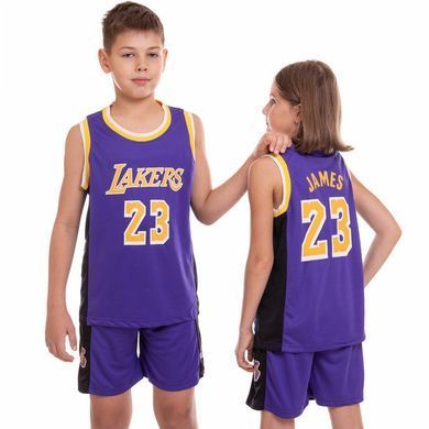 Форма баскетбольная детская NBA клуб Los Angeles Lakers 23 BA-0563 размер XL цвет белый-фиолетовый