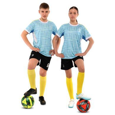 Форма футбольная детская с символикой футбольного клуба JUVENTUS гостевая 2026 Zelart CO-7352 размер 20, рост 125-130 цвет голубой-черный