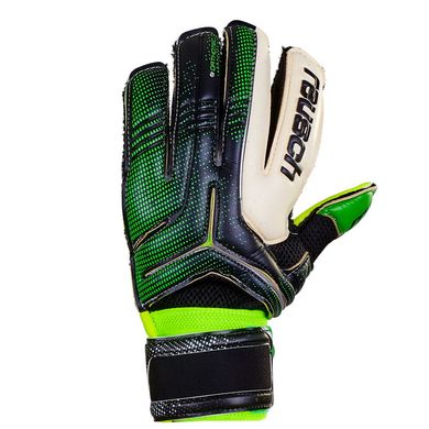 Перчатки вратарские с защитными вставками на пальцы REUSCH зелёно-черные FB-869, 8