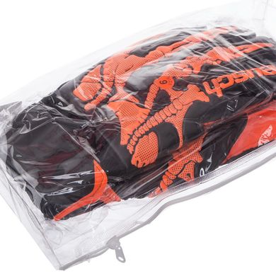 Перчатки футбольные с защитными вставками на пальцы REUSCH черно-оранжевые FB-935, 10