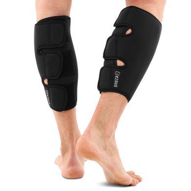 Защита голени для тяжелой атлетики CALF SUPPORT EZOUS CROSSFIT A-08 цвет черный