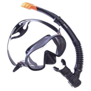Набор для плавания маска с трубкой Zelart M105-SN132-SIL, Черный