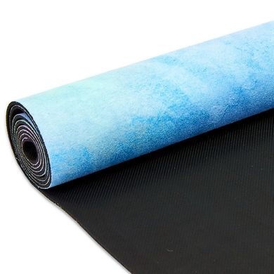 Коврик для йоги замшевый (Yoga mat) двухслойный 3мм Record FI-5662-33, Голубой
