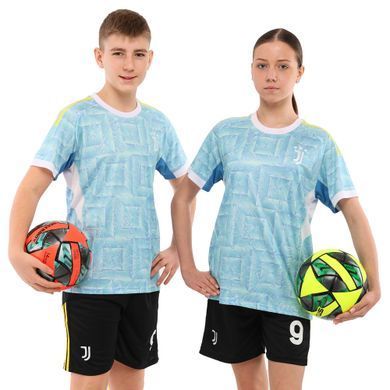 Форма футбольная детская с символикой футбольного клуба JUVENTUS гостевая 2026 Zelart CO-7352 размер 20, рост 125-130 цвет голубой-черный