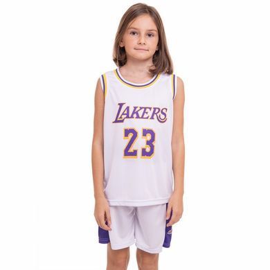 Форма баскетбольная детская NBA клуб Los Angeles Lakers 23 BA-0563 размер XL цвет белый-фиолетовый