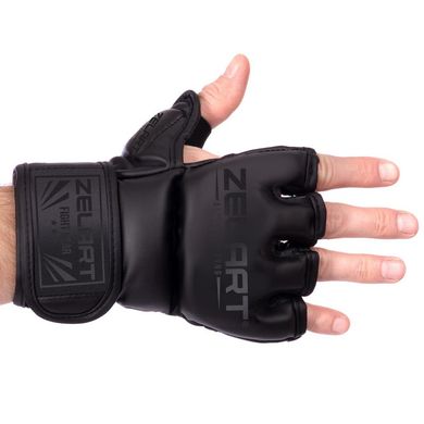 Перчатки для единоборств MMA PU Zelart черные BO-5699, S