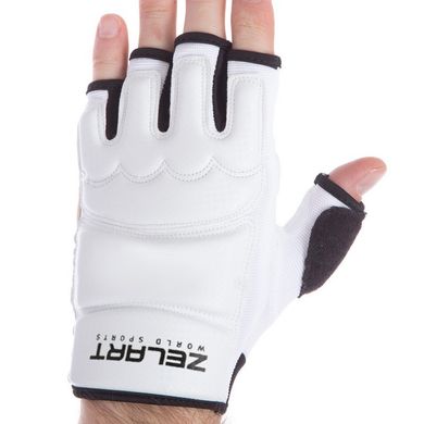 Перчатки для тхэквондо Zelart белые BO-2016-W, L
