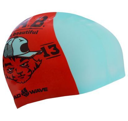 Шапочка для плавання силіконова для дорослих MadWave A.C.A.B. M055823000W бірюзовий-помаранчевий