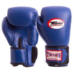 Перчатки для бокса FISTRAGE кожаные на липучке синие VL-6631, 10 унций