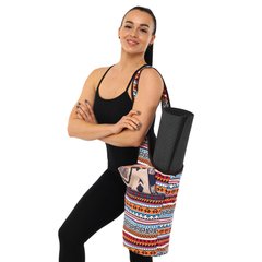 Сумка для йоги через плечо KINDFOLK Yoga bag Zelart FI-8364-1 оранжевый-голубой