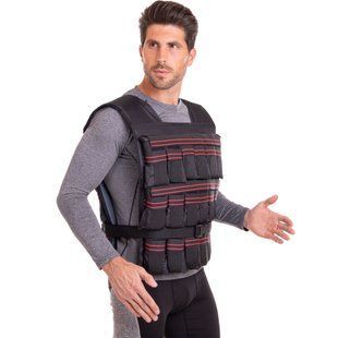 Жилет утяжелитель с регулируемым весом Zelart WEIGTH VEST TA-4799-18 вес-0,5-18 кг черный