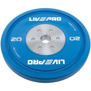 Бамперные диски резиновые Bumper Plates LiveUp LP8335-20 &oslash;50.5мм 20кг синий