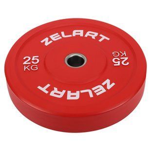 Бамперные диски резиновые Zelart TA-7797-25 50.6&plusmn;0.2мм 25кг красный