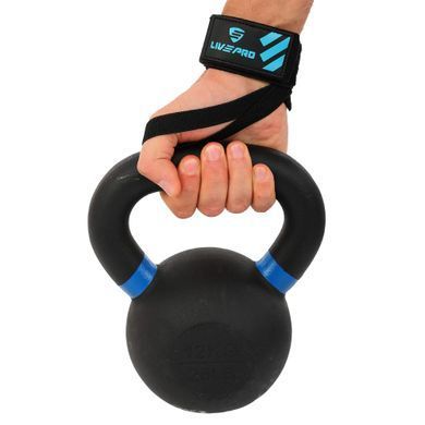 Бинты кистевые для жима LIFTING WRIST WRAPS LiveUp LP8702 2штуки черный-синий