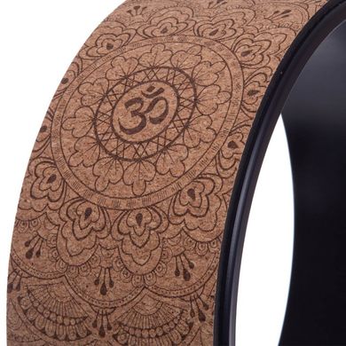 Колесо для йоги пробковое Zelart Fit Wheel Yoga FI-2434 черный-коричневый