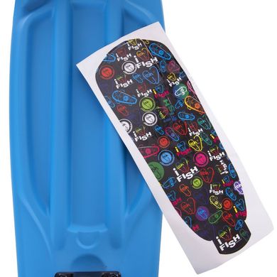 Скейтборд пластиковый Penny RUBBER SOFT TWIN FISH 56 см зелёный-синий SK-410-3, Зелёный
