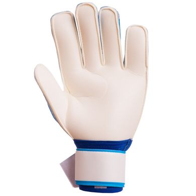 Перчатки для футбола с защитными вставками на пальцы голубо-синие FB-893, 9